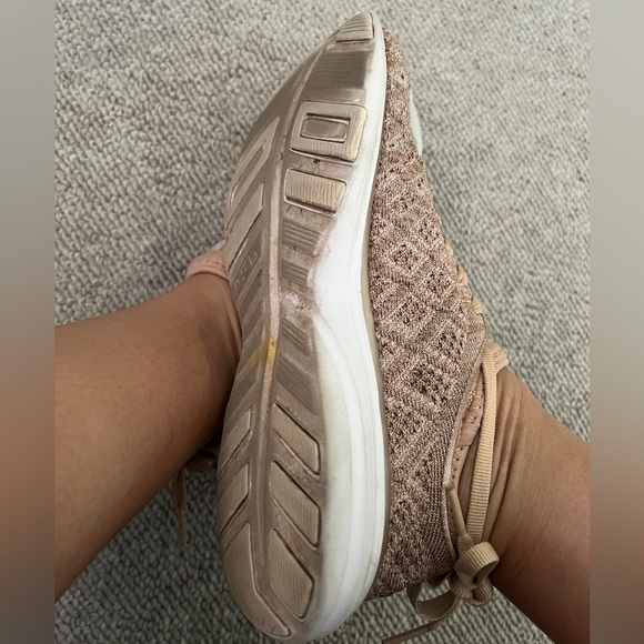 APL Lululemon Sneaker Shoe Athletic Peach Pink Glitter Metallic Knit 38 7.5 Gym - Picture 6 of 11